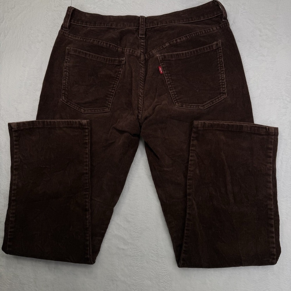 Levi's 505 Women's Brown Corduroy Pants Straight Leg Stretch Cords 8M 32x28
